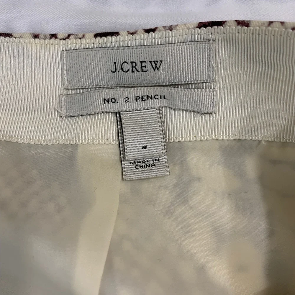 J. Crew Cream and Brown Snake Print Pencil Skirt